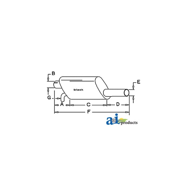 Muffler 45" x12" x6"